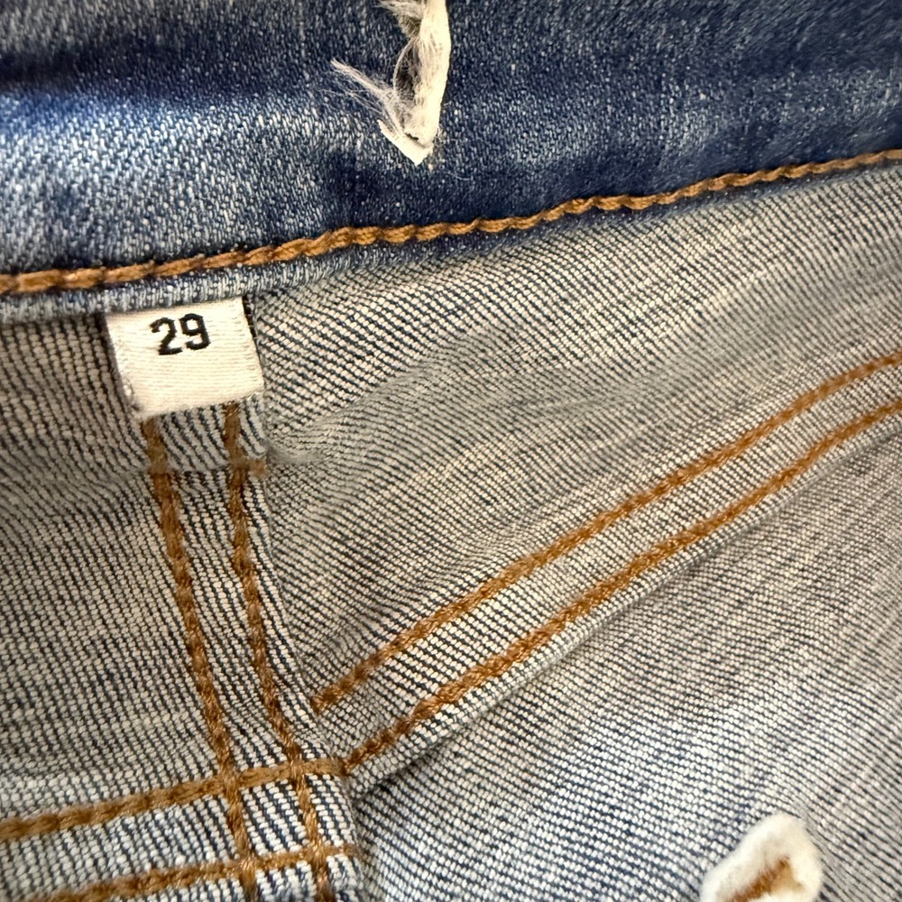 Pistola Straight Leg Light Wash Distressed Fray Hem Jeans Size 29 - Picture 6 of 11